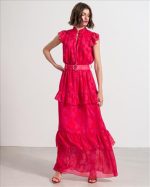 DRESS MAXI CHIFFON VOLAN
