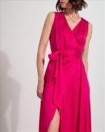 DRESS MAXI V NECK SATIN - Image 2