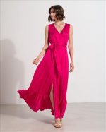 DRESS MAXI V NECK SATIN - Image 5