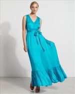 DRESS MAXI V NECK SATIN - Image 7