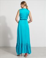 DRESS MAXI V NECK SATIN - Image 8