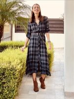 DRESS MIDI WITH BELT - Image 6