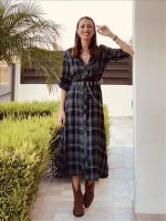 DRESS MIDI WITH BELT - Image 8
