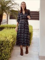 DRESS MIDI WITH BELT - Image 9
