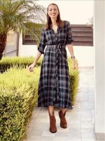 DRESS MIDI WITH BELT - Image 10