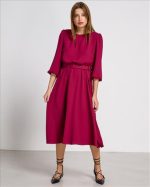 DRESS MIDI PLEAT FRONT