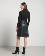 MIDI DRESS ECO LEATHER SKIRT - Image 4