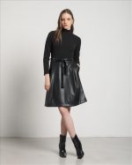 MIDI DRESS ECO LEATHER SKIRT - Image 5