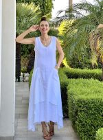 DRESS MAXI LINEN VISCOSE POCKETS - Image 11