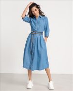 MIDI SHIRT DRESS JEAN TENCEL/COTTON - Image 2