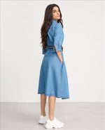 MIDI SHIRT DRESS JEAN TENCEL/COTTON - Image 4
