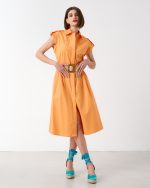 SHIRT DRESS COTTON MIDI