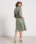 SHIRT DRESS COTTON MIDI - Image 9