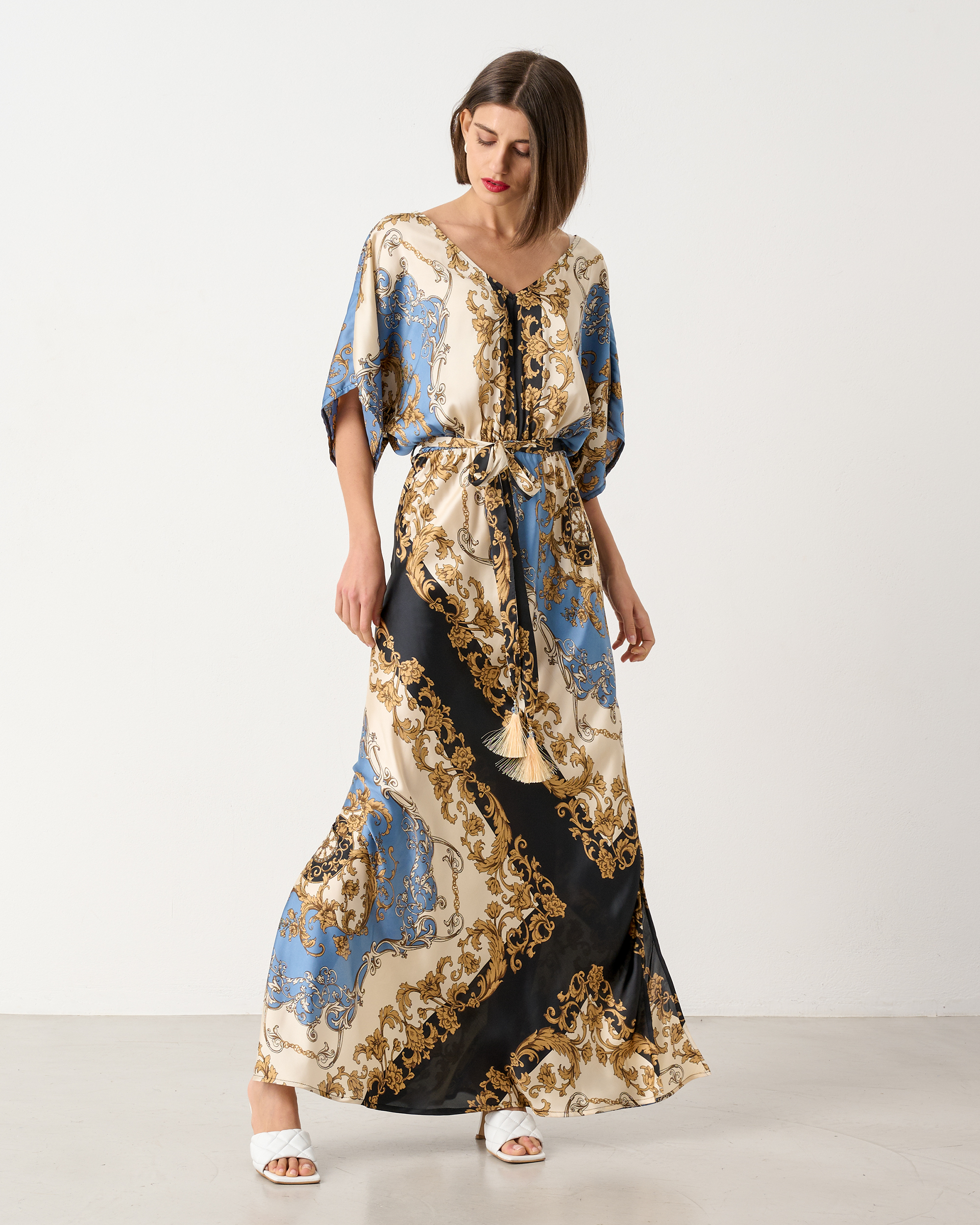 73294B.jpg MAXI PRINTED SATIN - Image 1