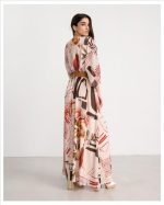 MAXI DRESS PRINT FABRIC LOOSE SLEEVE - Image 4