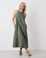 DRESS MIDI LINEN