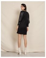 DRESS KNITTED ECO LEATHER SLEEVES - Image 3