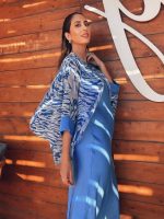 MAXI SATIN DRESS WITH CAPE - Image 4