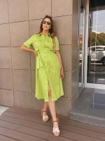 SHIRT DRESS MIDI COTTON