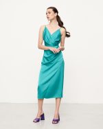 MIDI SATIN DRESS - Image 8