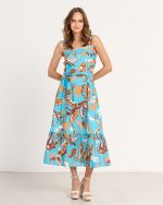 MIDI COTTON PRINTED DRESS