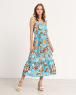 MIDI COTTON PRINTED DRESS - Image 2