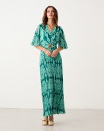 MAXI DRESS PLEATED PRINTED