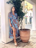 MIDI DRESS WRAP PRINTED
