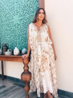 DRESS MAXI CHIFFON EMBROIDERED