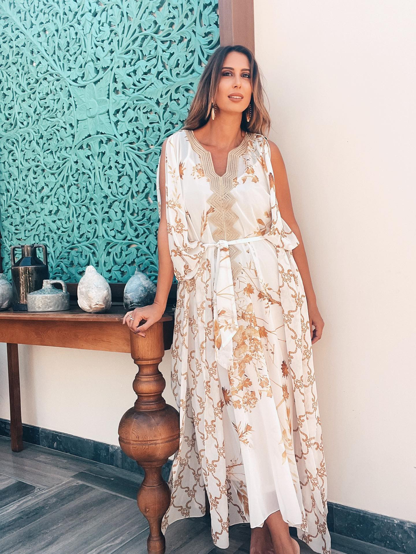 75273.jpg DRESS MAXI CHIFFON EMBROIDERED - Image 1