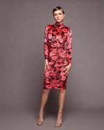 VELVET DRESS FLORAL PRINT - Image 2