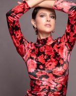 VELVET DRESS FLORAL PRINT - Image 3