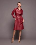 MIDI SHIRT DRESS ECO LEATHER