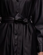 MIDI SHIRT DRESS ECO LEATHER - Image 4