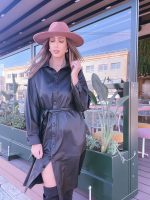 MIDI SHIRT DRESS ECO LEATHER - Image 7