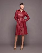 MIDI SHIRT DRESS ECO LEATHER - Image 8