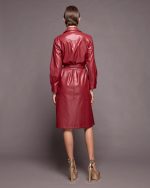 MIDI SHIRT DRESS ECO LEATHER - Image 10
