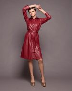MIDI SHIRT DRESS ECO LEATHER - Image 11
