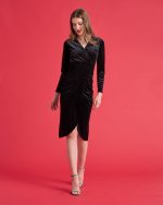 VELVET DRESS CROSS FRONT - Image 2