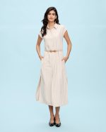MIDI SHIRT DRESS STRIPES