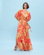 MAXI SATIN DRESS PRINTED