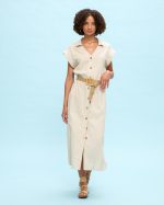 SHIRT DRESS MIDI LINEN - Image 2