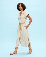 SHIRT DRESS MIDI LINEN - Image 4