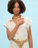 SHIRT DRESS MIDI LINEN - Image 5