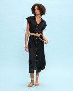 SHIRT DRESS MIDI LINEN - Image 7