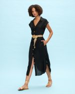 SHIRT DRESS MIDI LINEN - Image 8