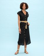 SHIRT DRESS MIDI LINEN - Image 9