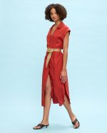 SHIRT DRESS MIDI LINEN - Image 15