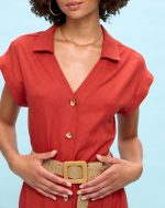 SHIRT DRESS MIDI LINEN - Image 16