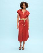 SHIRT DRESS MIDI LINEN - Image 18